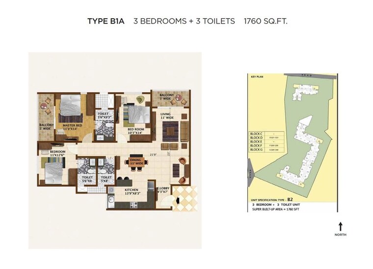 Master Plan, brigade-northridge 3 Bedroom 1760 Sq.Ft. Apartment In Kogilu Road Bangalore 10514543