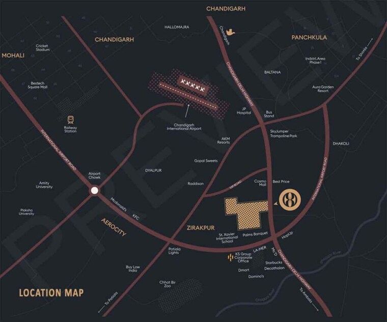 Map Location, vip road 4 Bedroom 3475 Sq.Ft. Apartment In Vip Road Zirakpur 10514530