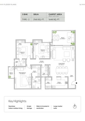 Floor Plan in 4 BHK Apartment at Assetz Mizumi Reserve, Kudlu – for Sale