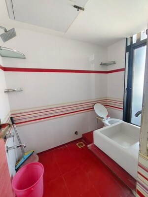 Bathroom in 3 BHK Apartment at Sheth Vasant Galaxy, Goregaon West – for Rent