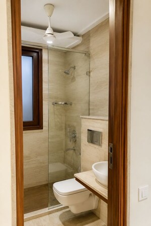 Bathroom in 3 BHK Builder Floor at Anand Niketan – for Rent