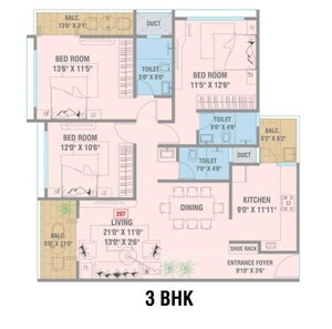Floor Plan in  Apartment at Chaandrai Valeentina Tower, Vadgaon Budruk – for Sale