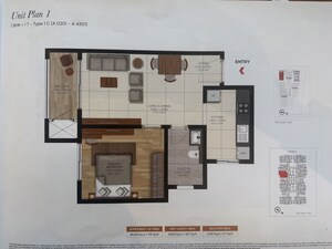 Floor Plan in 1 BHK Apartment at Brigade Belvedere, Budigere Cross – for Sale