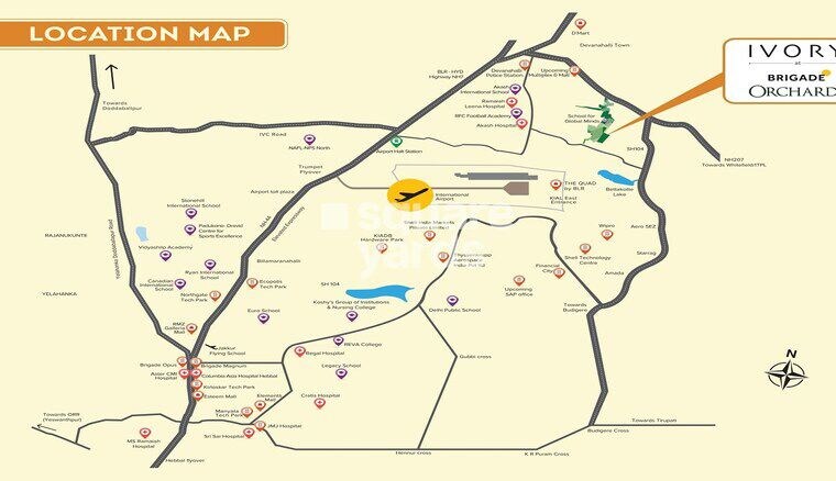 Map Location, ivory-at-brigade-orchards 3 Bedroom 1329 Sq.Ft. Apartment In Devanahalli Bangalore 10517318