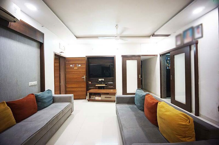 Living Room, gurukul 3 Bedroom 190 Sq.Yd. Apartment In Gurukul Ahmedabad 10517417