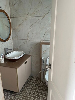 Bathroom in 3 BHK Apartment at Skyline Beverly Park, Hebbal – for Rent