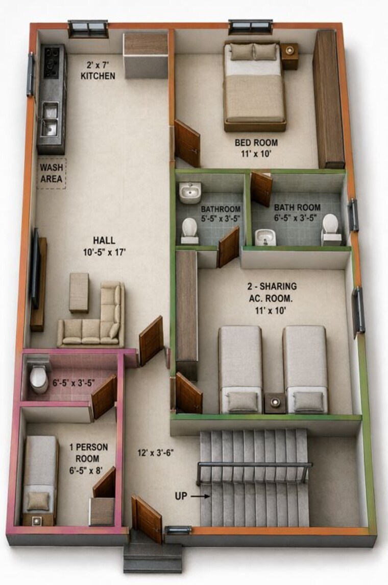 Floor Plan, arun-excello-temple-green 5 Bedroom 1600 Sq.Ft. Independent House In Oragadam Chennai 10518780