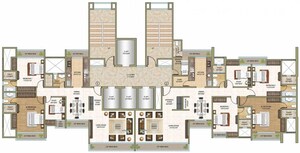Floor Plan in 3 BHK Apartment at Sheth Fiona, Pokhran Road No Two – for Sale