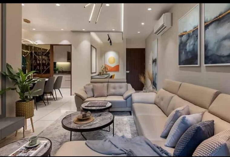 Living Room, shapoorji-pallonji-vanaha-golfland 2 Bedroom 1029 Sq.Ft. Apartment In Bavdhan Pune 10519499