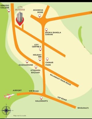 3 BHK Apartment – Map Location View at Oswal Orchard Avaasa, Rajarhat - for Sale