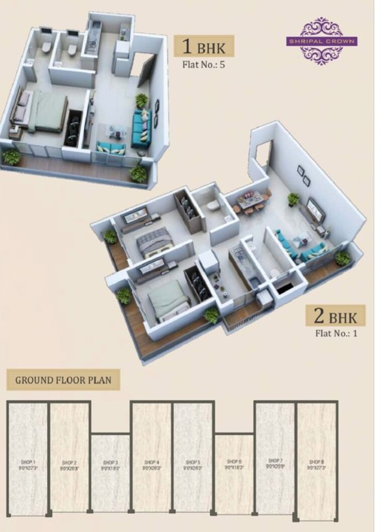 Floor Plan, unnati-shripal-crown-chs 1 Bedroom 440 Sq.Ft. Apartment In Virar West Palghar 10520506