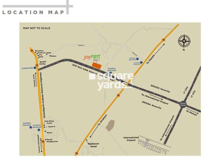 Map Location, ambala highway 3 Bedroom 1355 Sq.Ft. Apartment In Ambala Highway Zirakpur 10519423