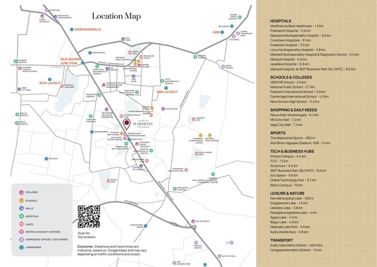 Map Location, ckpc-heart-of-harmony 4 Bedroom 2550 Sq.Ft. Apartment In Kudlu Gate Bangalore 10520890