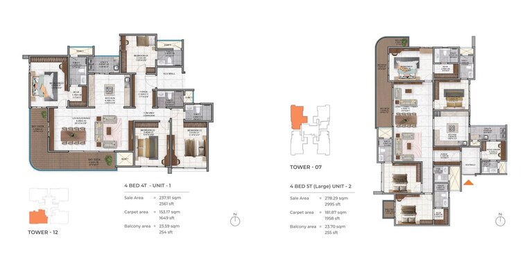 Floor Plan, nambiar-district-25 3 Bedroom 2060 Sq.Ft. Apartment In Dommasandra Bangalore 10521243