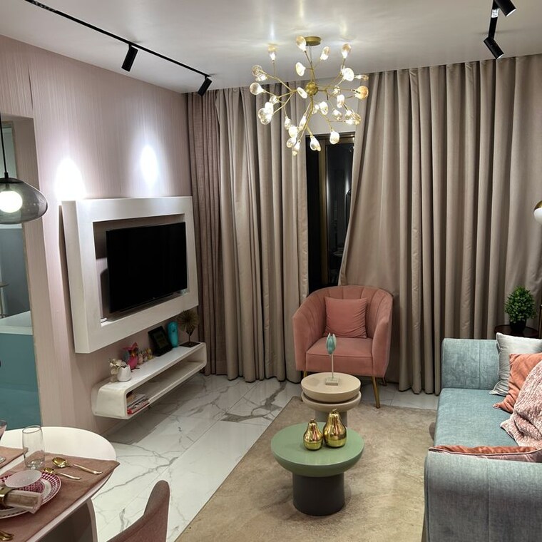 Living Room, dosti-planet-north 2 Bedroom 553 Sq.Ft. Apartment In Shilphata Thane 9196564