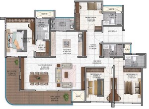 Floor Plan in 4 BHK Apartment at Nambiar District 25, Dommasandra – for Sale