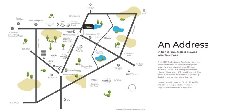 Map Location, nambiar-district-25 4 Bedroom 2613 Sq.Ft. Apartment In Dommasandra Bangalore 10521287