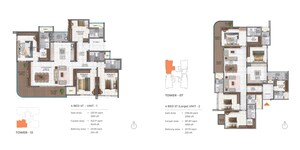 Floor Plan in 4 BHK Apartment at Nambiar District 25, Dommasandra – for Sale