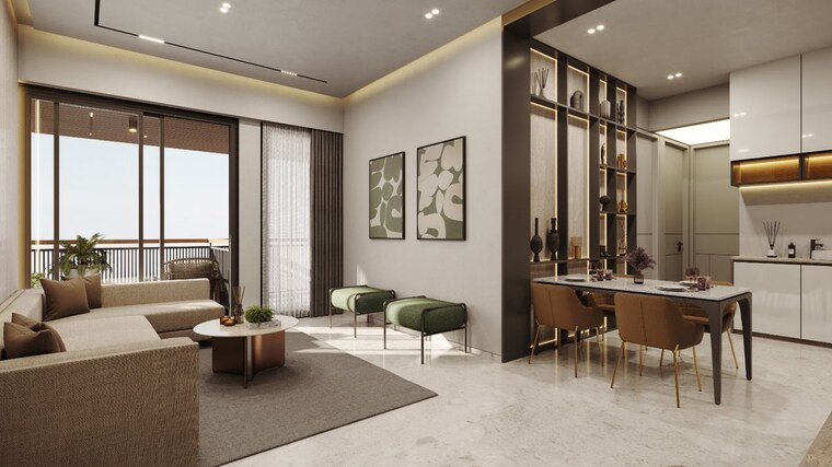 Living Room, south bopal 3 Bedroom 212 Sq.Yd. Apartment In South Bopal Ahmedabad 10521614