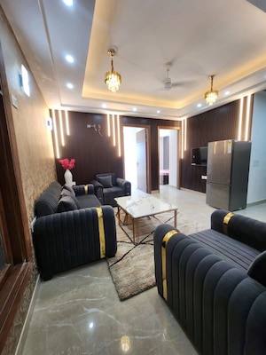 Living Room in 3 BHK Builder Floor at Freedom Fighters Enclave – for Rent