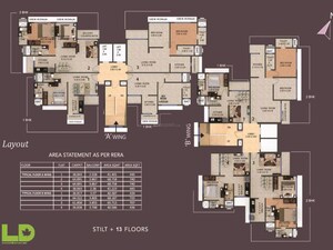 Floor Plan in 1 BHK Apartment at LD Viceroy, Chembur – for Sale