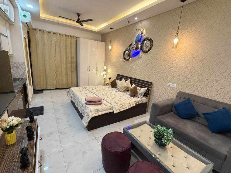 Living Room, supertech-north-eye 1 RK 535 Sq.Ft. Apartment In Sector 74 Noida 10523283