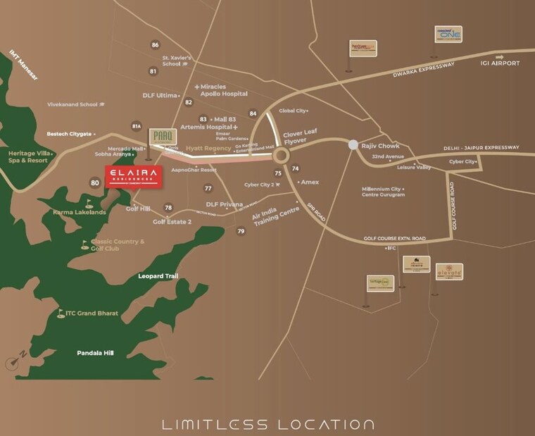 Map Location, conscient-elaira-residences 3 Bedroom 1970 Sq.Ft. Apartment In Sector 80 Gurgaon 10523676