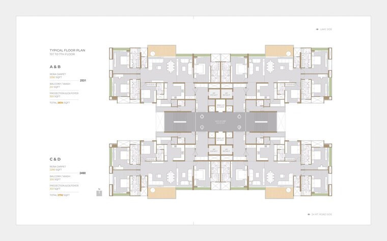 Floor Plan, raamah-ellemento 4 Bedroom 2834 Sq.Ft. Apartment In Sevasi Vadodara 10503475