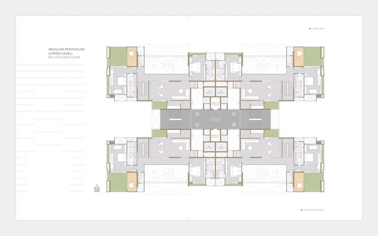 Floor Plan, raamah-ellemento 4 Bedroom 2834 Sq.Ft. Apartment In Sevasi Vadodara 10503475