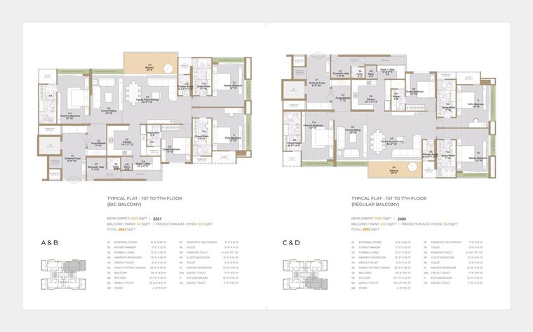 Floor Plan, raamah-ellemento 4 Bedroom 2834 Sq.Ft. Apartment In Sevasi Vadodara 10503475