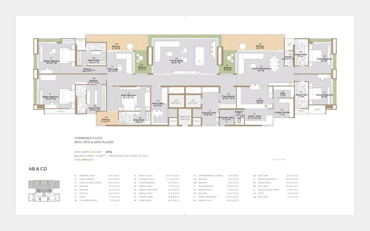 Floor Plan, raamah-ellemento 4 Bedroom 2834 Sq.Ft. Apartment In Sevasi Vadodara 10503475