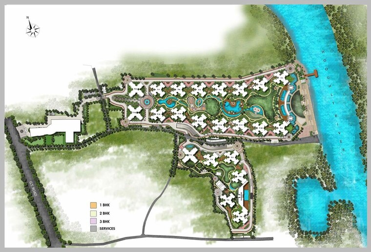 Master Plan, alcove-new-kolkata-sangam 3 Bedroom 1050 Sq.Ft. Apartment In Serampore Kolkata 10524398