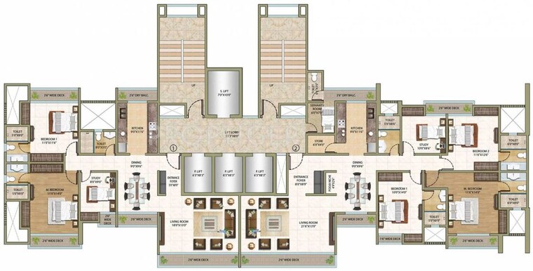 Floor Plan, sheth-fiona 2 Bedroom 1109 Sq.Ft. Apartment In Pokhran Road No Two Thane 10519808