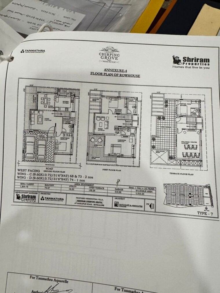 Master Plan, shriram-chirping-grove 4 Bedroom 2525 Sq.Ft. Villa In Sarjapur Road Bangalore 10524782