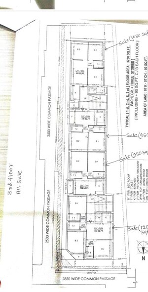 Floor Plan in 3 BHK Builder Floor at Alipore Road – for Sale