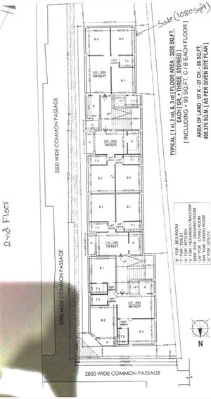 Floor Plan in 3 BHK Builder Floor at Alipore Road – for Sale