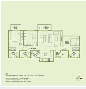 Floor Plan in 3 BHK Apartment at Godrej Ananda, Bagaluru – for Sale