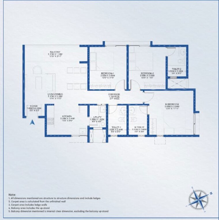 Floor Plan, godrej-ananda 2 Bedroom 1430 Sq.Ft. Apartment In Bagaluru Bangalore 10524965