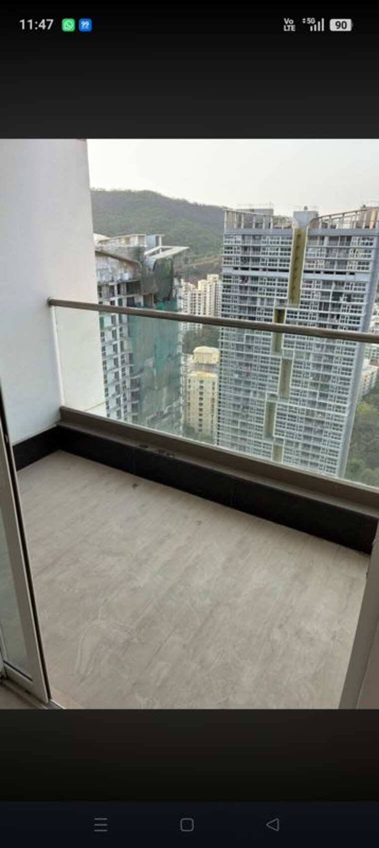 Balcony, damji-shamji-mahavir-kalpavruksha-wing-j-phase-2 3 Bedroom 1180 Sq.Ft. Apartment In Thane West Thane 10525628