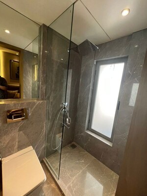 Bathroom in 3 BHK Apartment at Omkar Alta Monte, Malad East – for Rent