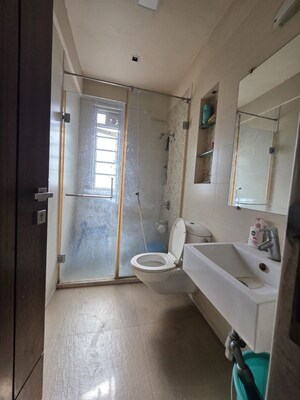 Bathroom in 3 BHK Apartment at Sheth Vasant Lawns, Laxmi Nagar – for Rent