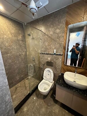 Bathroom in 4 BHK Apartment at Bhartiya City Nikoo Homes 4, Thanisandra Main Road – for Rent