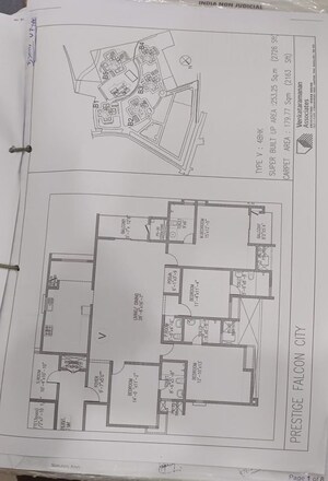 Floor Plan in 4 BHK Apartment at Prestige Falcon City, Konanakunte – for Sale
