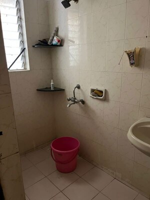 Bathroom in 1 BHK Apartment at Kshitij CHS, Yerawada – for Rent