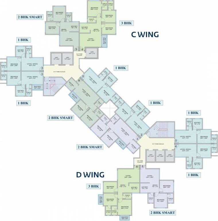 Master Plan, shapoorji-pallonji-northern-lights 2 Bedroom 734 Sq.Ft. Apartment In Pokhran Road No Two Thane 10526917