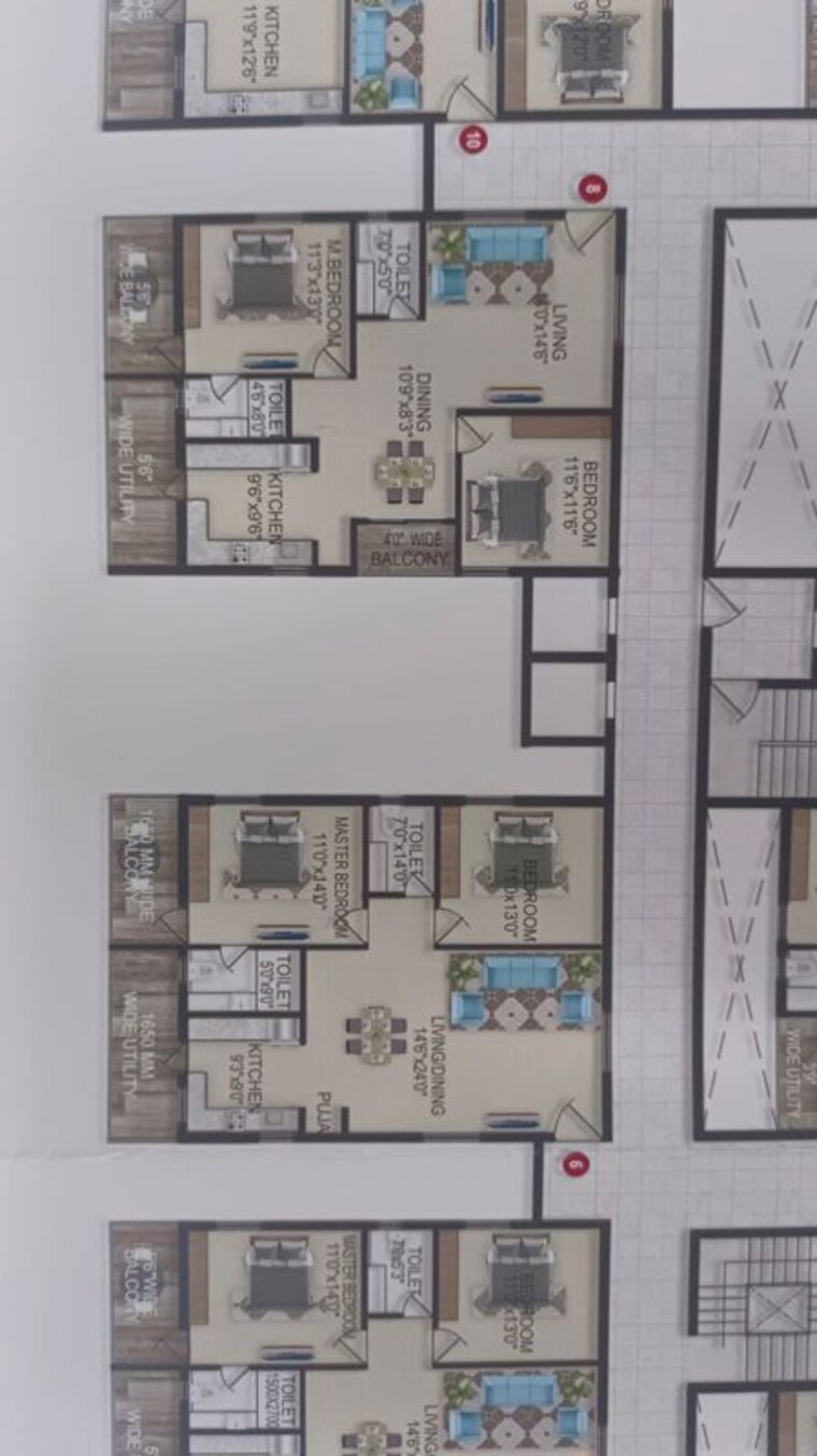 Floor Plan, anmol-terrasa 2 Bedroom 1365 Sq.Ft. Apartment In Miyapur Hyderabad 10527197