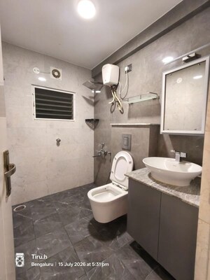 Bathroom in 3 BHK Apartment at BM Serenity, Hsr Layout – for Rent