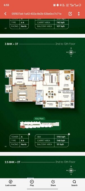 Floor Plan in 3 BHK Apartment at SBR Magnus, Katamnallur – for Sale