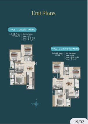 Floor Plan in 3 BHK Apartment at Sowparnika Rhythm Of Rain, Whitefield – for Sale