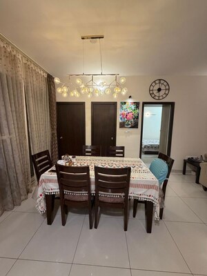 Dining area in 3 BHK Apartment at Puravankara Purva Zenium, Hosahalli – for Rent